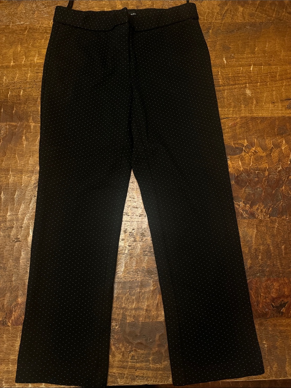 Amanda and Chelsea Black Micro-Dot Dress Pants, Size 6